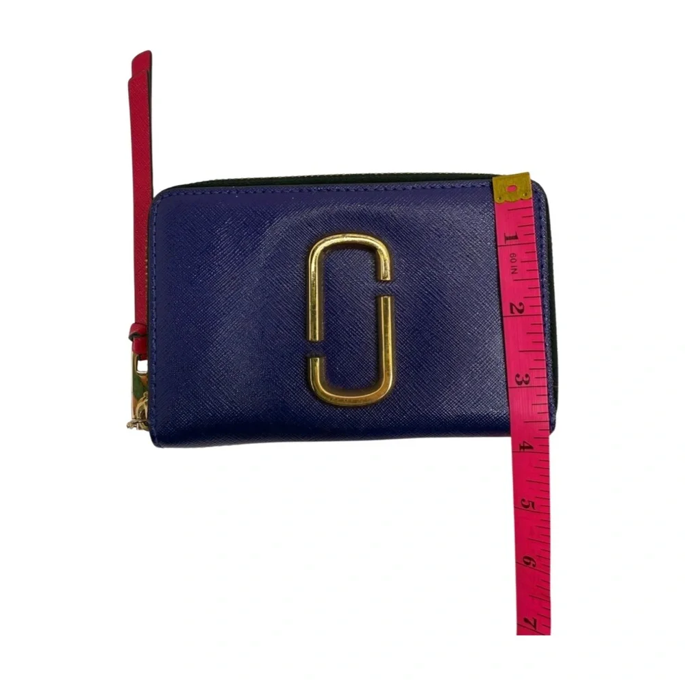 Marc Jacobs Snapshot Compact Wallet Colorblock Saffiano Leather Zip Around